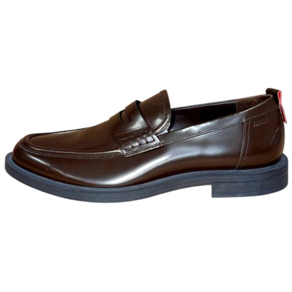 HUGO Varian Loafers Men's Dark Brown Leather Slip-On US 9 (UK 8 EU 42) - Picture 2 of 4